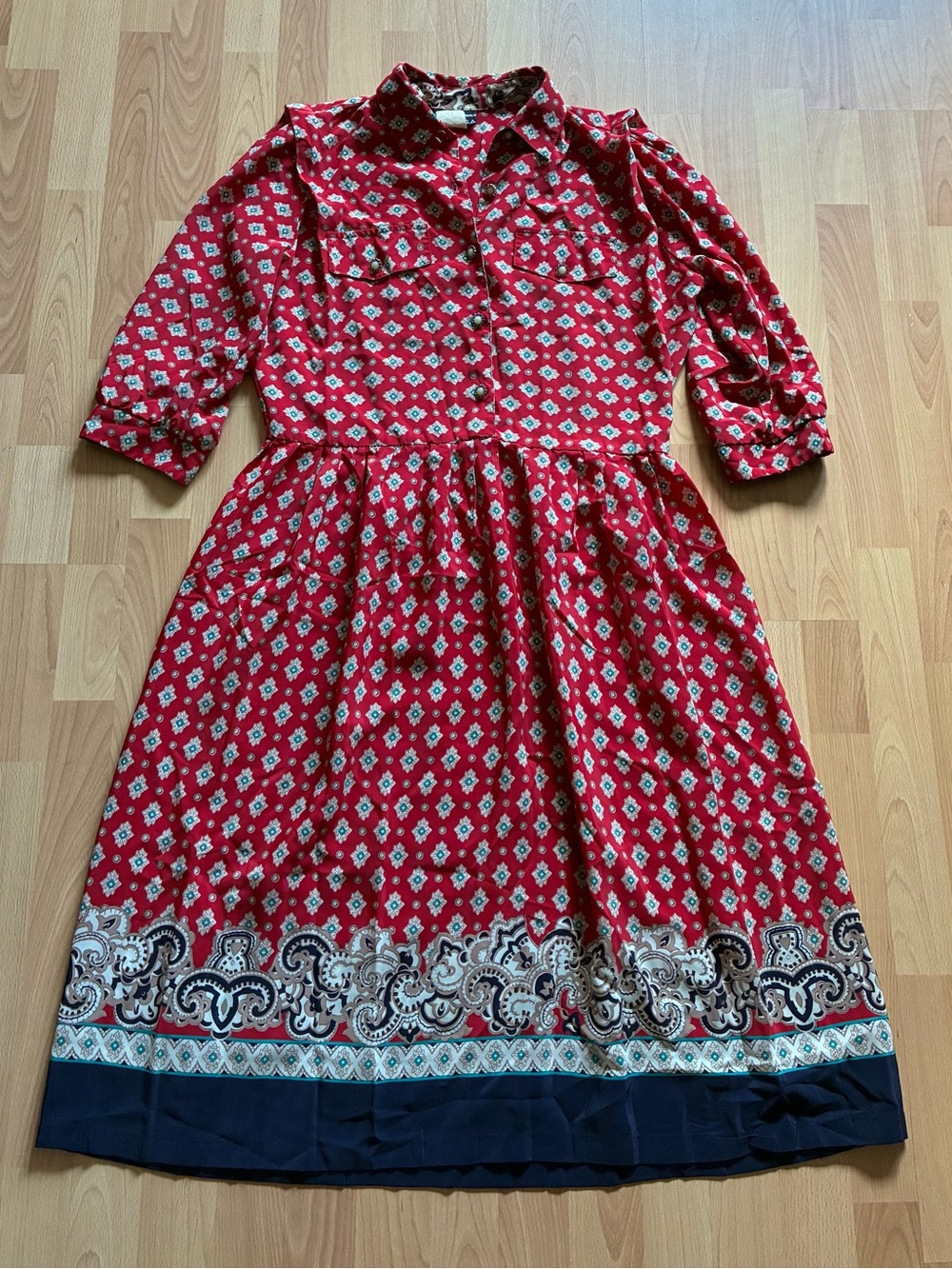 VINTAGE 80s Breli Originals Multicolor Floral Cottagecore Prairie Dress Sz‎ 10